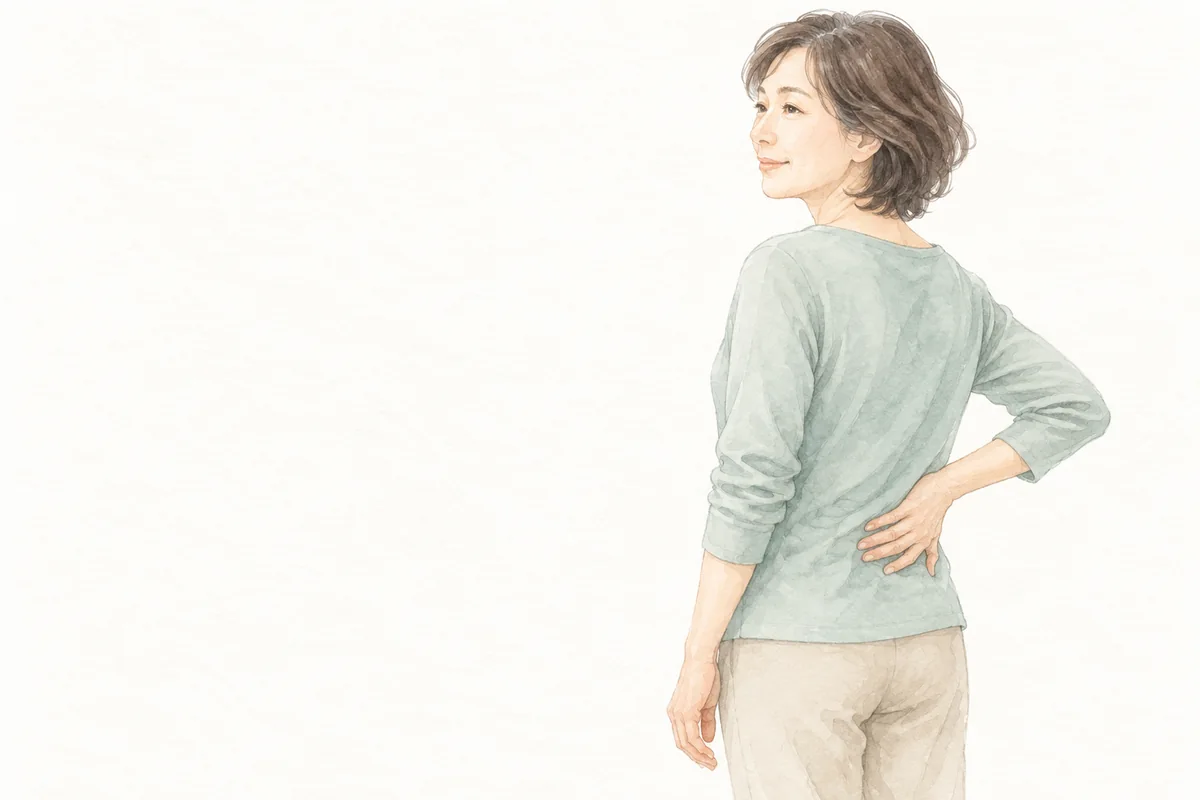 日常の肩の動きを表す女性のイラスト